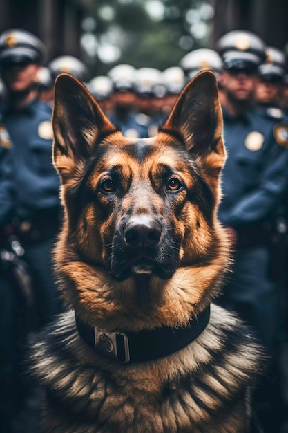 Travailler côte à côte avec un chien policier dans l’exercice de ses fonctions IA générative