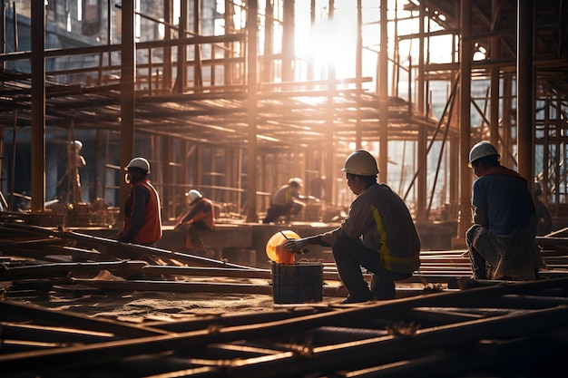 travailleur sur le chantier de construction ai généré du travail dar