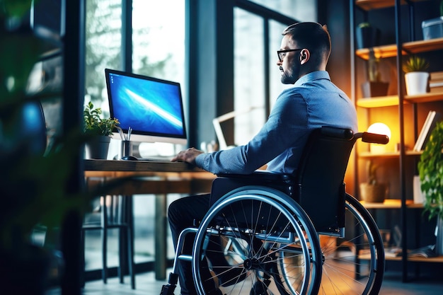 Un travailleur handicapé exploite la technologie dans son entreprise