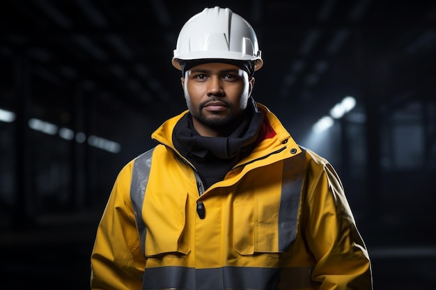 Photo travailleur de l'industrie safety first dans le générateur de casques et de vestes par ai