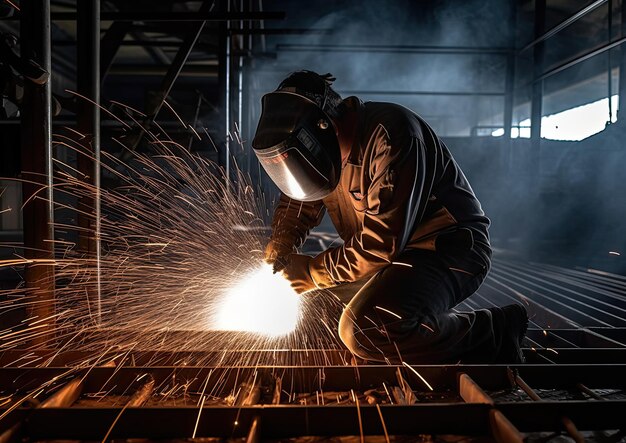 Travailleurs de la construction travaillant sur un chantier de construction