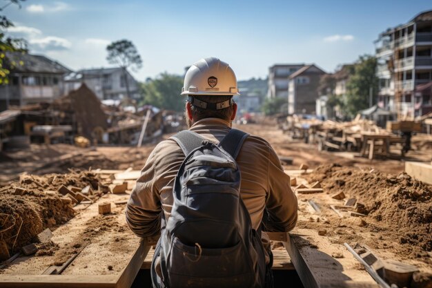 Travailleurs du bâtiment sur le chantier