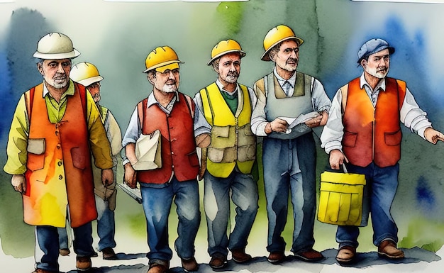 travailleurs industriels dans l'illustration de l'usine