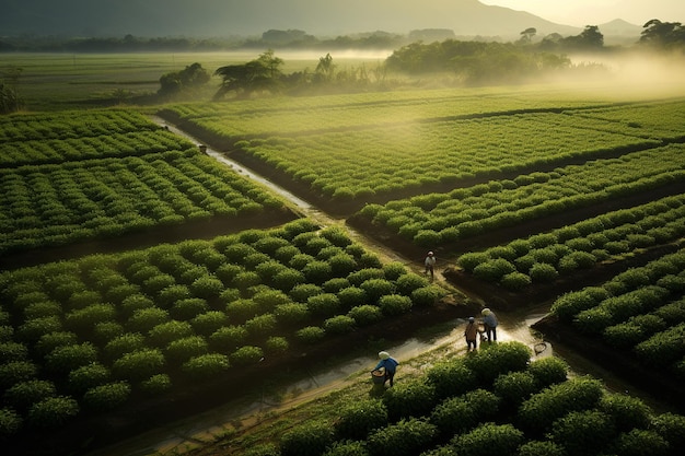 Travailleurs de la récolte et de la plantation