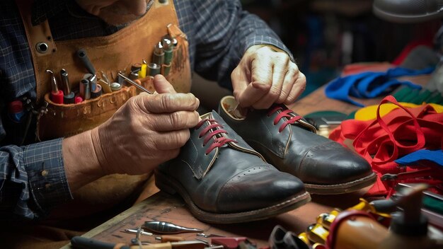 Travaux de réparateur de chaussures