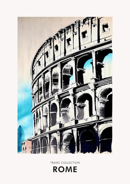 Photo travel collection poster print rome printable wall art