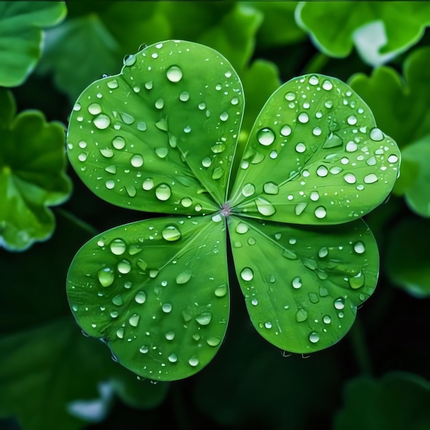 Le trèfle vert à quatre feuilles est le symbole de la fête de Saint-Patrick.