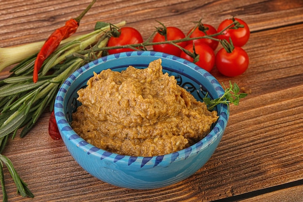 Trempette juive d'aubergines à l'huile d'olive