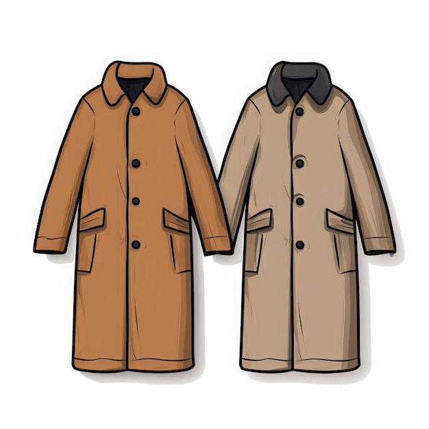 Un trench-coat élégant isolé sur un fond blanc Illustration vectorielle