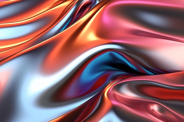 Trendy Chrome Liquid Background Ai génératif