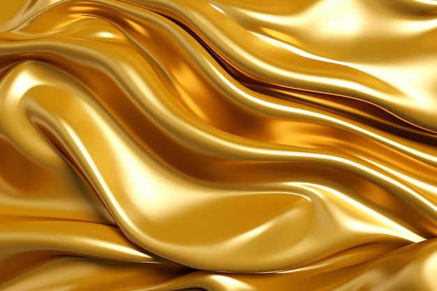 Trendy Metallic Gold Liquid Background Ai générative