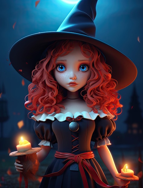 très beau fond d'Halloween sorcière mignonne