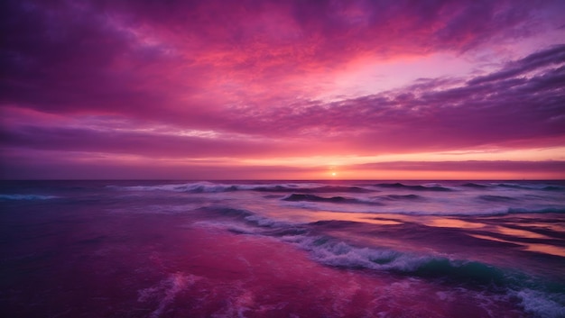 Très beau paysage marin naturel atmosphérique grand écran de coucher de soleil avec ciel texturé dans des tons violets