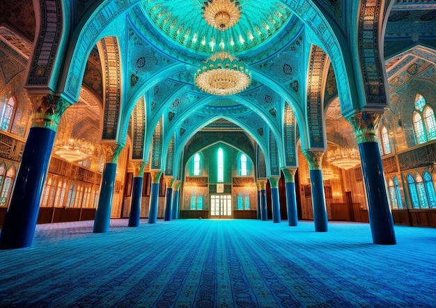 Une très belle mosquée décorée de motifs islamiques