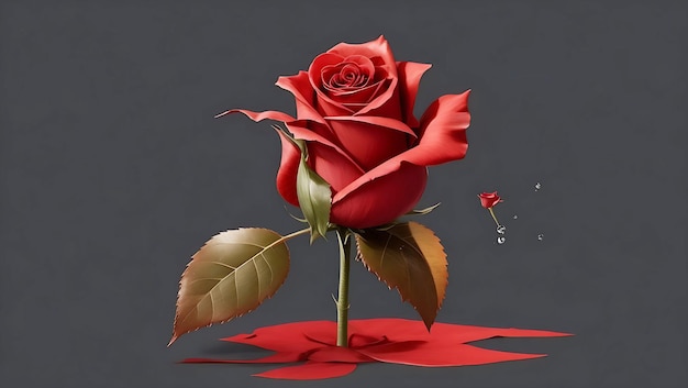 Une très belle rose rouge Ai généré