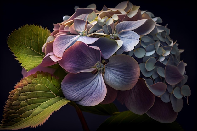 Très belles fleurs d'hortensia