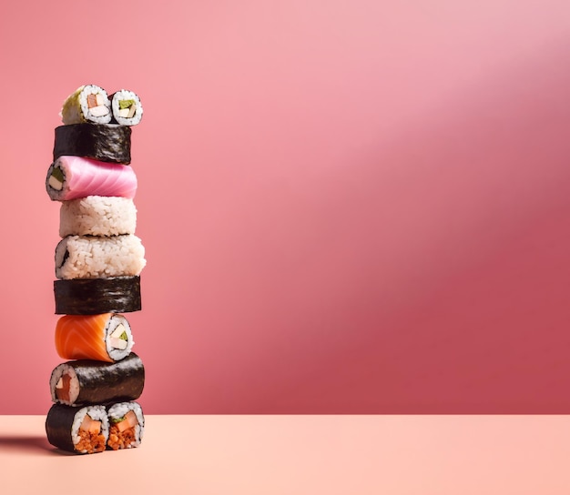 Un très grand tas de sushi cloué