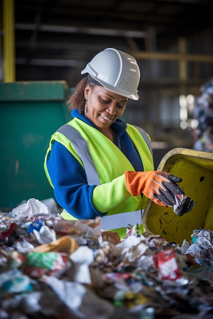 Photo tri et recyclage des déchets ia générative