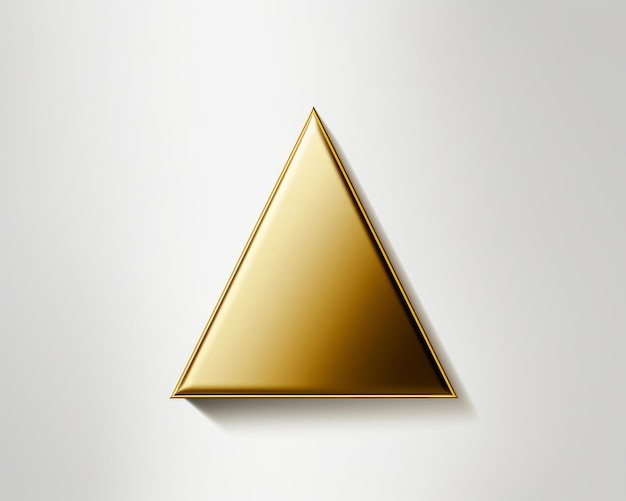 un triangle doré sur un fond blanc