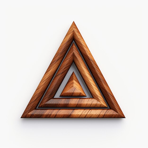 Photo un triangle fait de bois avec un triangle dessus