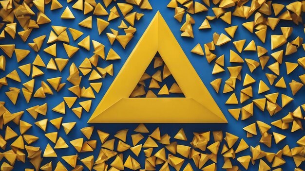 Triangle jaune sur fond bleu sur LinkedIn