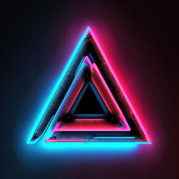Triangle magique de néon Lightning superposé sur fond noir