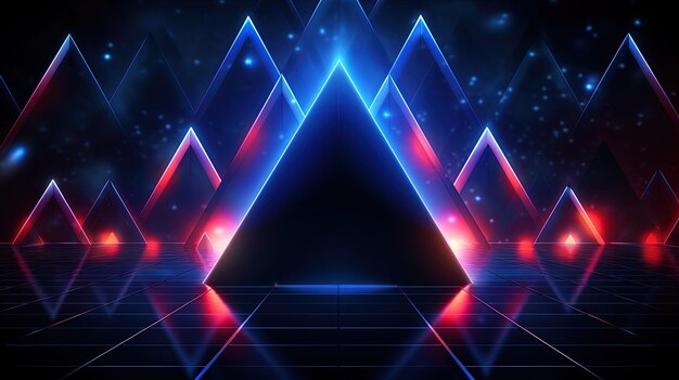 Triangle néon abstrait IA génératif