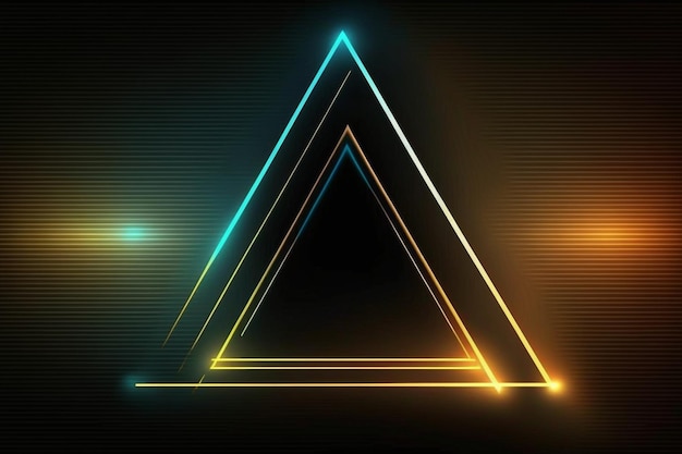 Un triangle néon avec le mot dessus sur fond noir