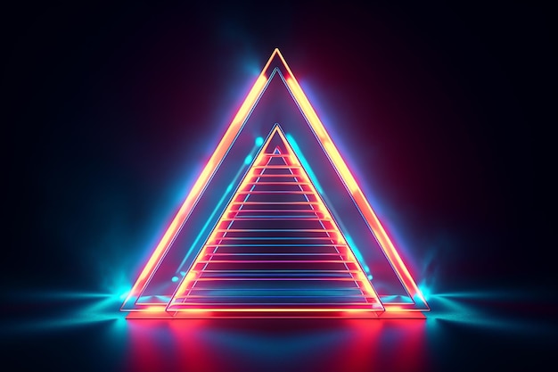 Triangle avec une pyramide au sommet.