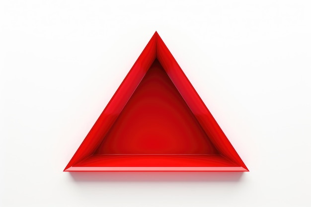 Un triangle rouge isolé sur un fond blanc