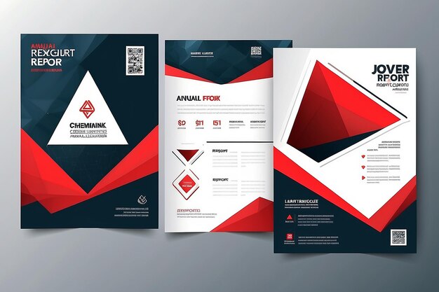 Triangle rouge résumé rapport annuel brochure brochure modèle de conception de couverture de livre disposition de conception