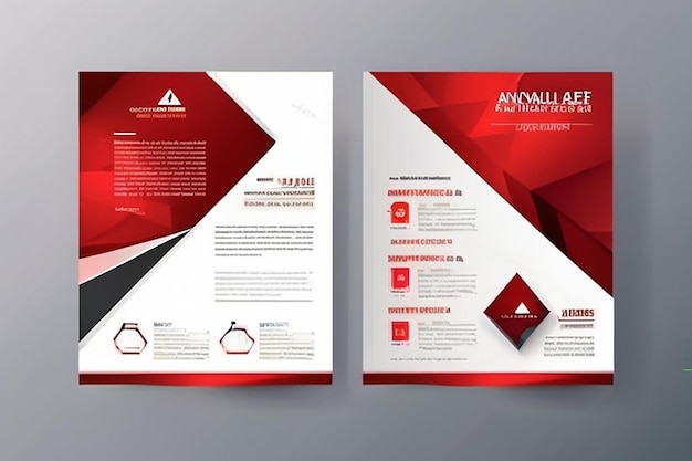 Triangle rouge résumé rapport annuel brochure brochure modèle de conception de couverture de livre disposition de conception