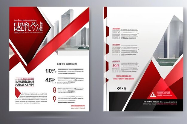 Triangle rouge résumé rapport annuel brochure brochure modèle de conception de couverture de livre disposition de conception