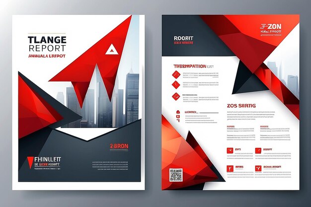 Photo triangle rouge résumé rapport annuel brochure brochure modèle de conception de couverture de livre disposition de conception