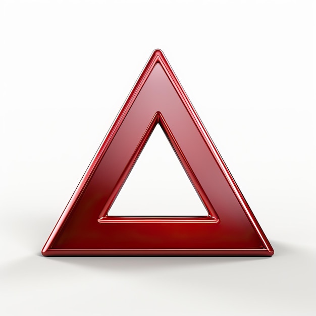 un triangle rouge avec un triangle dessus