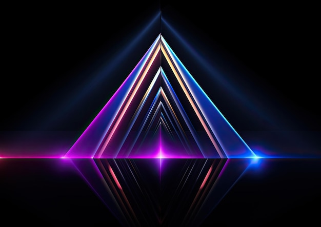 un triangle violet et bleu avec le mot " x " dessus