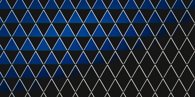 triangles bleus équilatéraux sur fond noir avec ombrage Abstract illustration