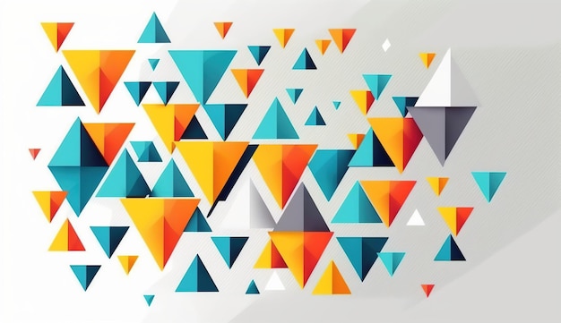 Photo triangles géométriques abstraits fond de technologie futuriste ai générative