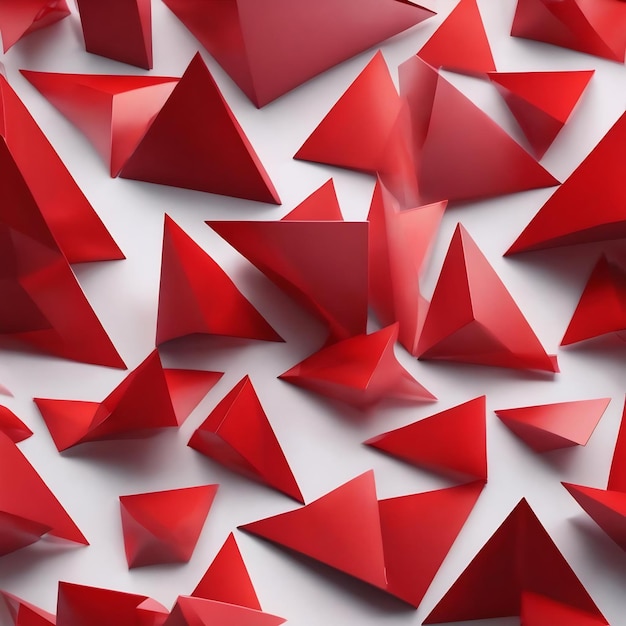 Des triangles rouges abstraits géométriques fond simple