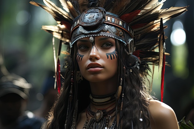 Photo une tribu dans la forêt amazonienne générée avec l'ia