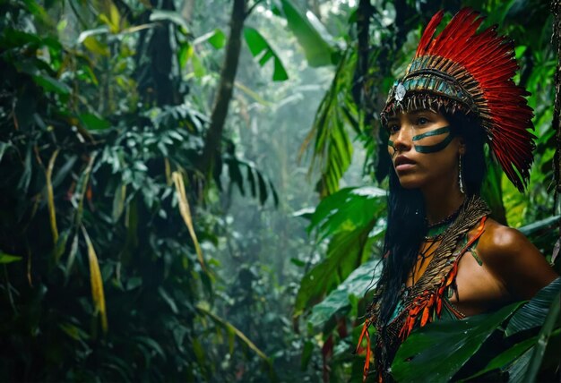 Une tribu exotique d'Indiens des forêts amazoniennes