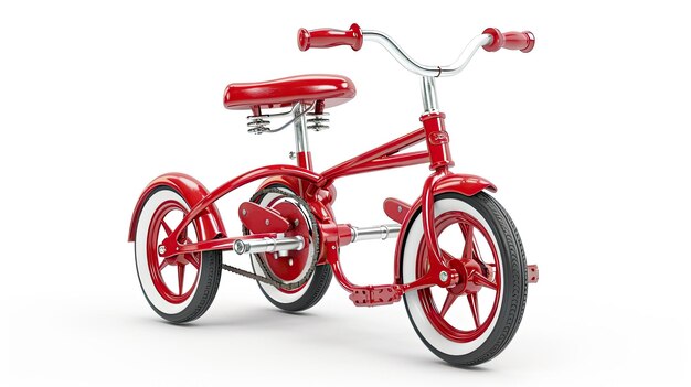 un tricycle rouge avec une roue rouge