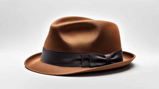 trilby brun isolé sur fond blanc