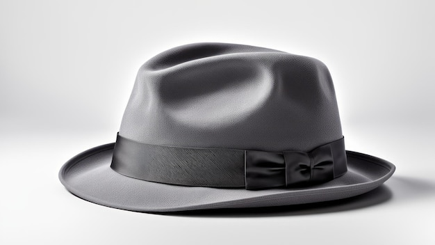 trilby gris isolé sur fond blanc