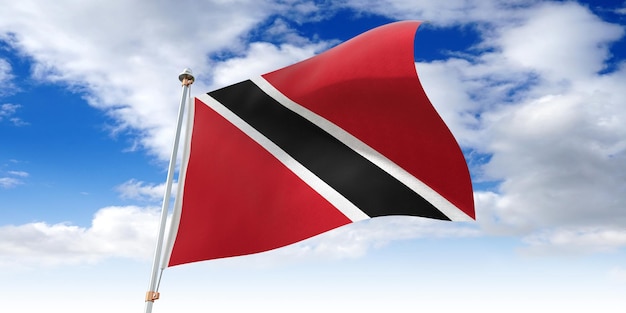 Trinité-et-Tobago waving flag 3D illustration