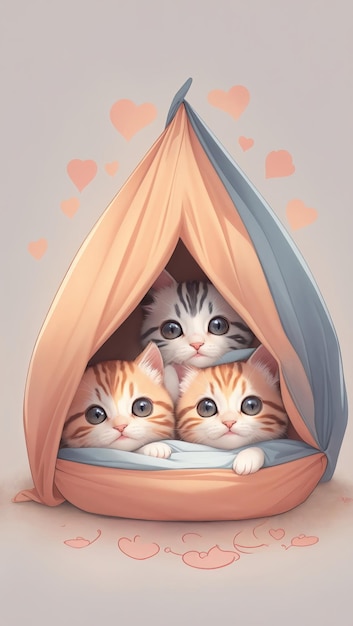 Photo le trio adorable du chaton pastel fort