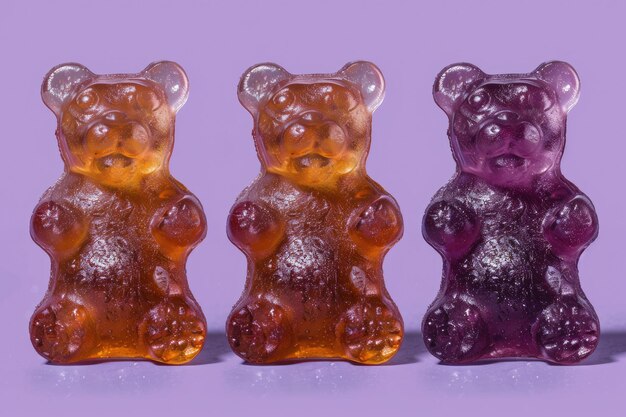 Un trio coloré d'ours en gomme mis à jour