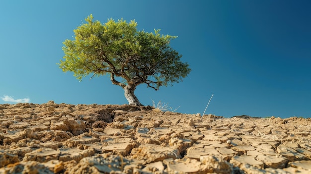 Un triomphe des arbres dans l'étendue aride