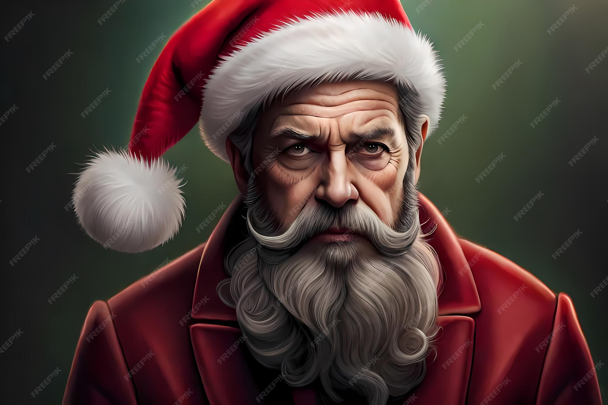 Triste Portrait Du Père Noël Illustration De L'ia Générative En Cas De