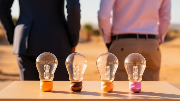 Photo trois ampoules dont une qui dit « lumière » sur le dessus.